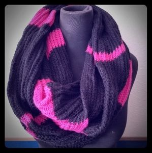 Style & co. Pink and black infinity scarf.
